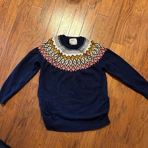 Maternity Navy Blue Patterned Women's Sweater